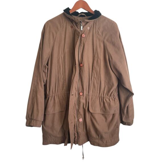 Jones New York Women‎ Coat Jacket XL Tan Adjustable Removable Liner Gorpcore - Picture 1 of 15
